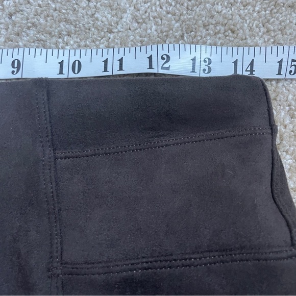 Spanx Faux Leather Leggings Chocolate Brown Stretch Seamed Women’s Medium M - Picture 7 of 10
